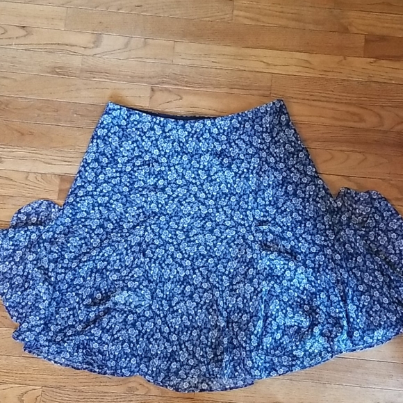 American Living Skirts American Living Blue Floral Ruffled Skirt Size L Poshmark